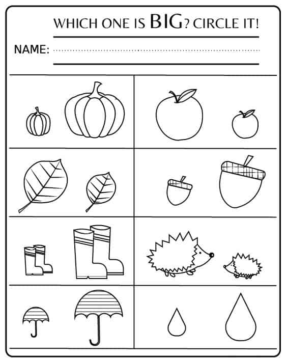 ماث ورك شيت - KG Math Worksheet