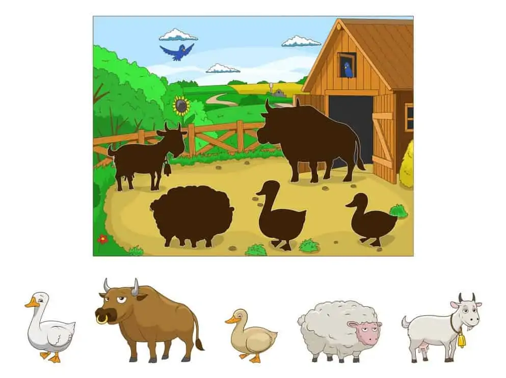 حروف و حيوانات ورك شيت - English Alphabet And Animals Worksheet
