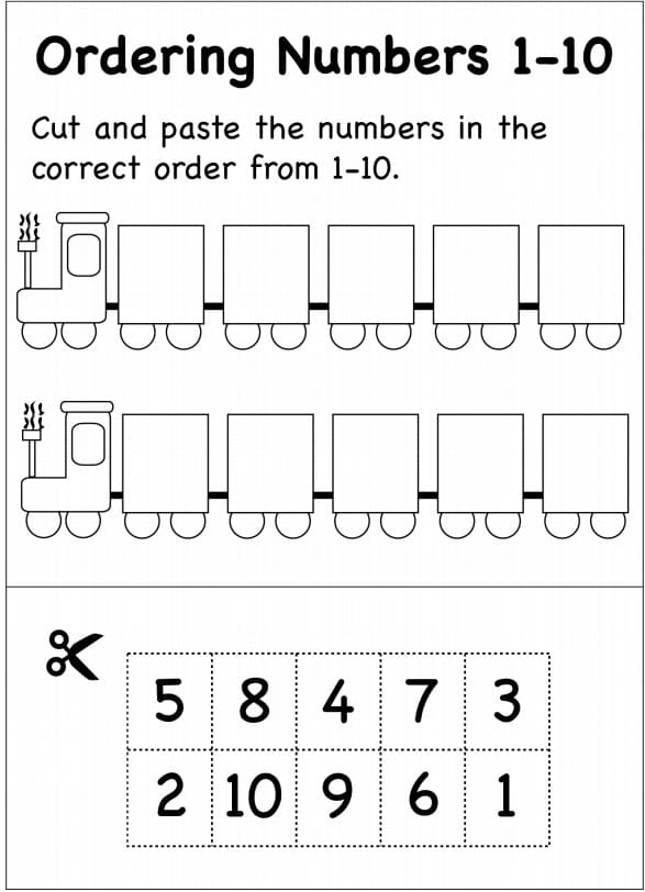 ترتيب الارقام ورك شيت - Ordering Numbers Worksheet
