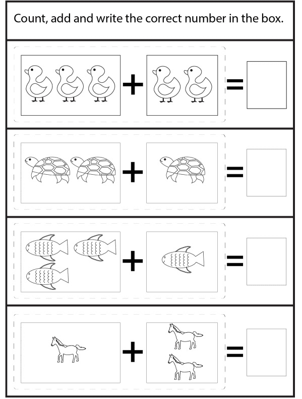 جمع رقمين ورك شيت - Addition Worksheet