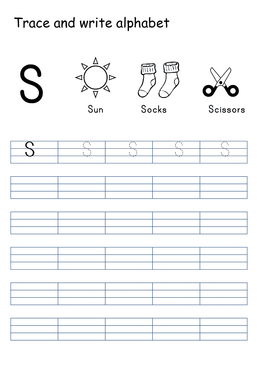 ورك شيت الحروف لبري كيجي - Letters Worksheet For PreKG