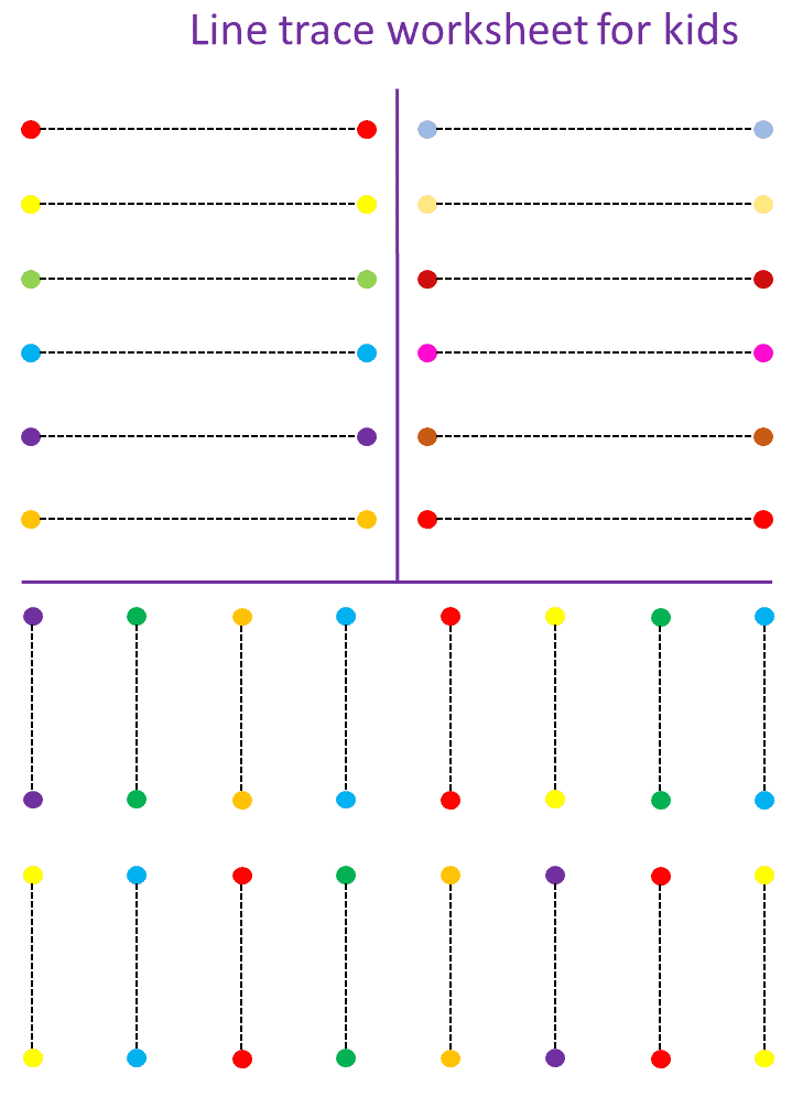 تتبع الاشكال ورك شيت (التنقيط) - Trace The Shape Worksheet